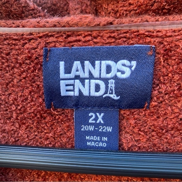 Plus Size Lands' End Slounge Hooded Pullover Stripe Sweater I Size: 2X (20W-22W) - Picture 6 of 10